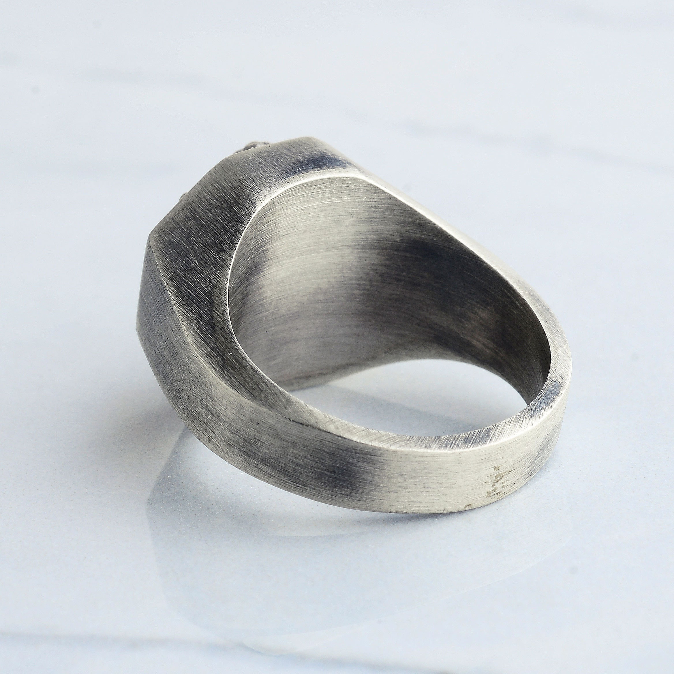 Handmade Sterling Silver Lion Signet Ring: Unisex Zodiac Jewelry