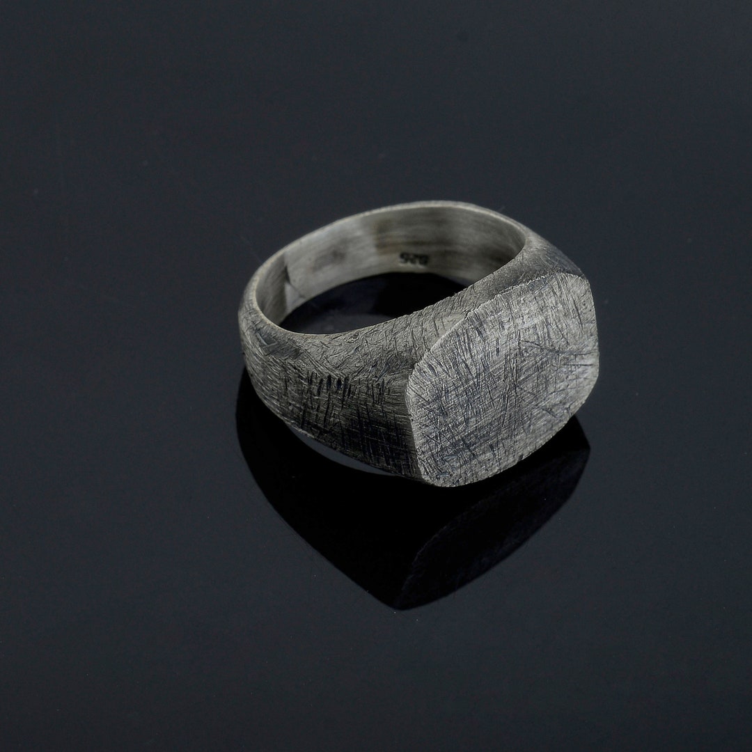 Sterling Silver Stackable Man Ring, Unique Ring for Man, Handmade Mens ...