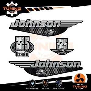 Kit Adesivi compatibile Motore Marino Fuoribordo Johnson 225 cv Ocean pro 225 hp