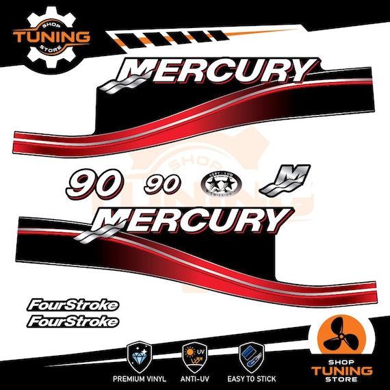 Lettering Adesivo MERCURY 90 Buy Mercury Outboard Decal Kit 90 Hp Decal ...