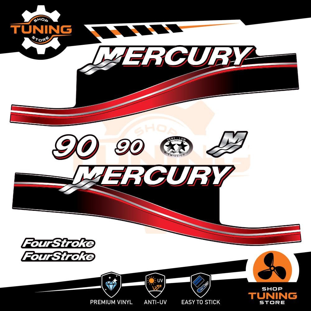 Kit d'autocollants pour moteur hors-bord Mercury 60 Ch - Four