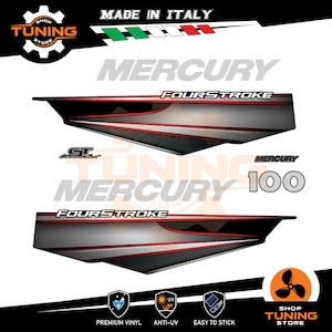 Kit Adesivi compatibile Motore Marino Fuoribordo Mercury 100 cv Command Thrust PRO - FourStroke EFI 100 hp