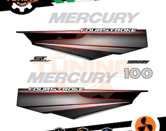 Mercury 100 hp Command Thrust PRO - FourStroke EFI 100 hp 船外機マリンエンジンと互換性のあるステッカーキット