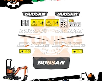 Compatible Doosan Daewoo excavator sticker kit dx10z dx15 dx18 dx27z dx30z dx35z dx53w dx55 5b dx55 9c dx55w