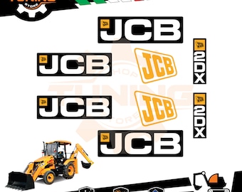 JCB 1cx 2dx バックホーローダーと互換性のあるステッカーキット