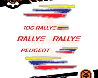 Kit de pegatinas compatible con pegatinas tuning de rally Peugeot 106 Rallye