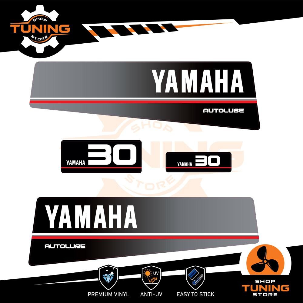 Kit Autocollants Pour Moteur Yamaha F100 4 Temps - Réplique Silver, Neuf Sous Film