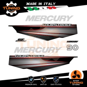 Kit Adesivi compatibile Motore Marino Fuoribordo Mercury 90 cv Command Thrust PRO - FourStroke EFI 90 hp