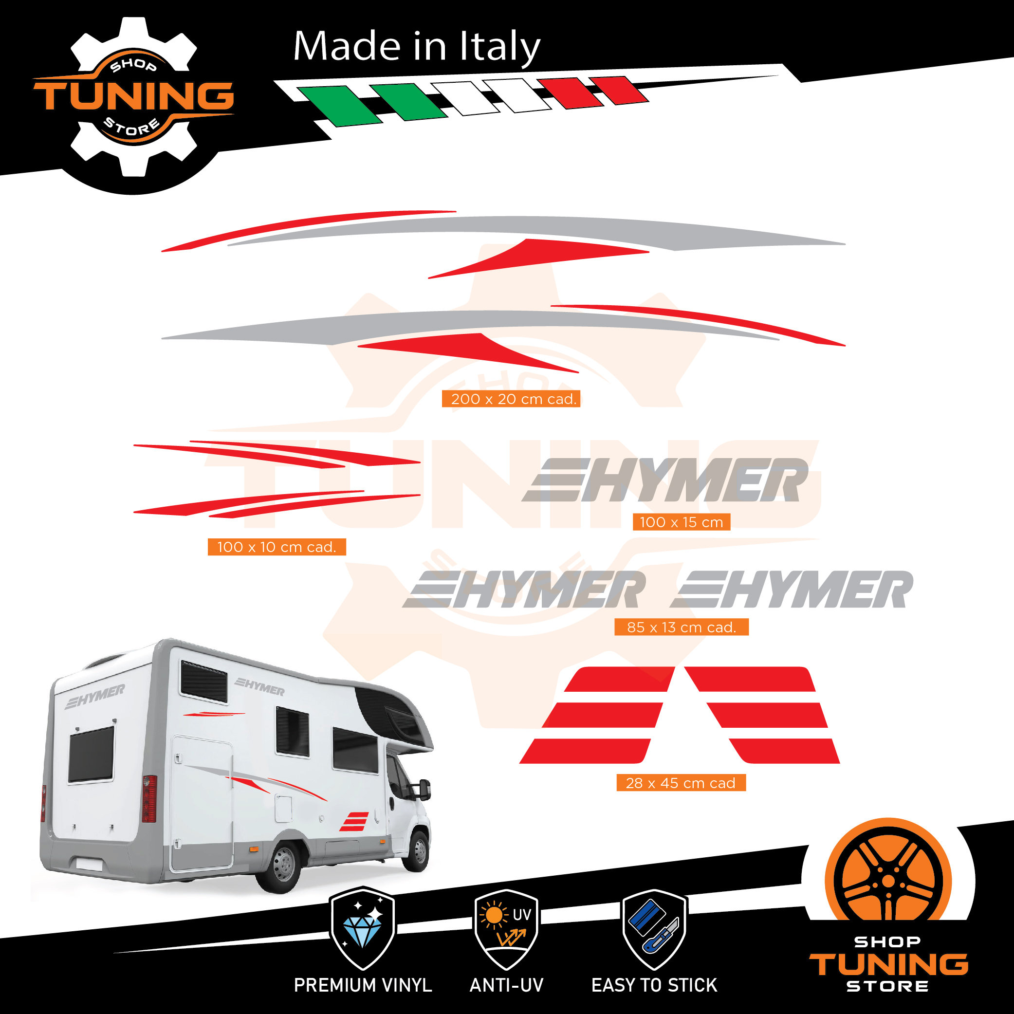 Italien-Aufkleber Aus PVC-Vinyl – 20 Cm, Wasserfest Für Auto, Motorrad, Helm & Mehr