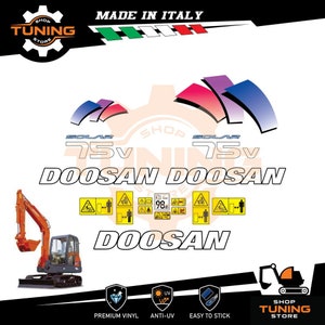 Stickerset compatibel met Doosan Daewoo graafmachine op zonne-energie 55v 75v 130w v 140w v 160w v 175lc v 180w v 200w v 210w v