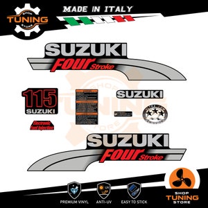 Kit Adesivi compatibile Motore Marino Fuoribordo Suzuki 115 cv Four stroke Electronic Fuel Injection 140 hp