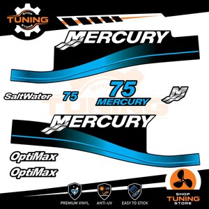 Kit Adesivi compatibile Motore Marino Fuoribordo Mercury 75 cv - OPTIMAX 75 hp