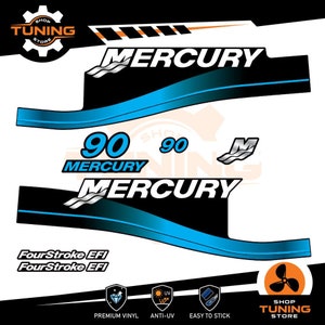 Kit Adesivi compatibile Motore Marino Fuoribordo Mercury 90 cv - FourStroke EFI 90 hp