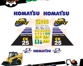 Sticker Kit compatible with Komatsu compact loader ck20-1 ck25-1 ck30-1 ck35-1