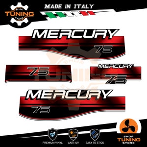 Kit Adesivi compatibile Motore Marino Fuoribordo Mercury Elpto 75 cv two Stroke 75 hp