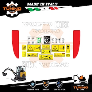 Kit Adesivi compatibile escavatore Volvo EC15C EC15E EC17C EC18C EC18E EC20C EC20E EC27D EC35C EC55C