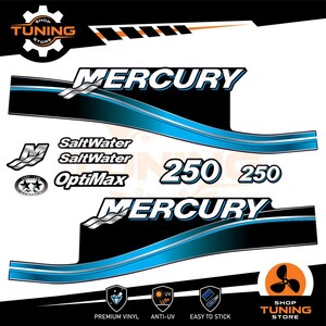Kit Adesivi compatibile Motore Marino Fuoribordo Mercury 250 cv - SALTWATER 250 hp