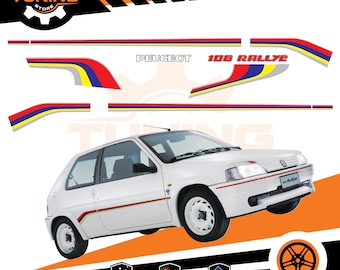 Sticker kit compatible with Peugeot 106 Rallye S1 rally tuning stickers