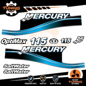 Kit Adesivi compatibile Motore Marino Fuoribordo Mercury 115 cv - SALTWATER 115 hp