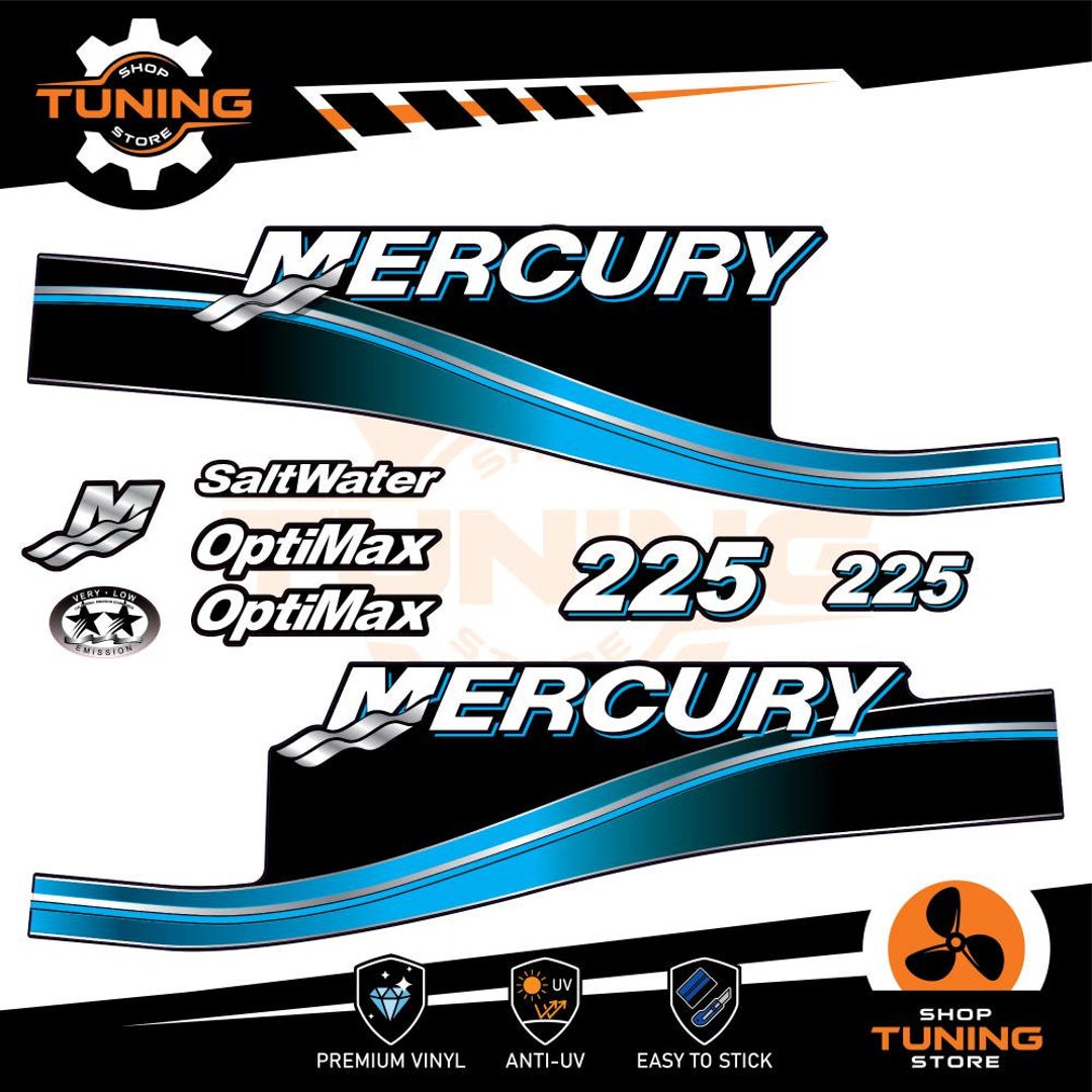 Kit Stickers Marine Engine Outboard Mercury 225 Hp OPTIMAX 225 Hp - Etsy