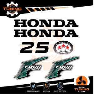 Kit Adesivi compatibile Motore Marino Fuoribordo HONDA 25 cv fourstroke verde - oro - blu 25 hp