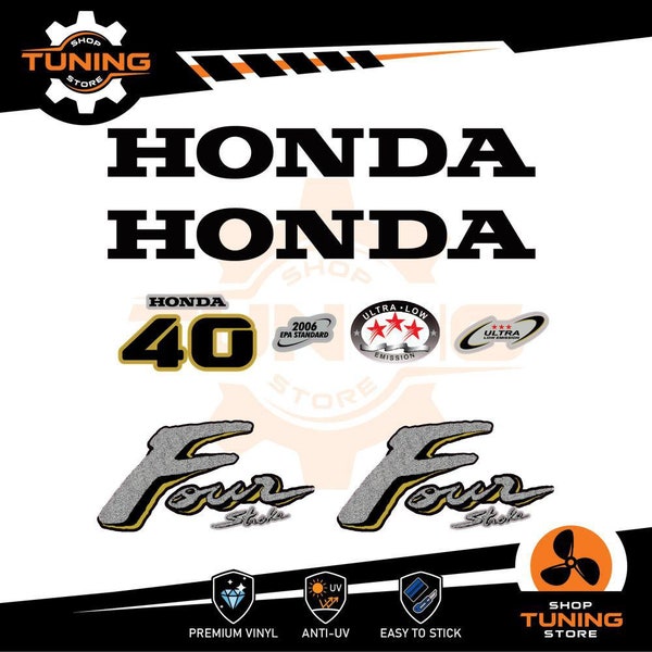 Outboard Graphics Decal Kit For Honda 45hp 4-Stroke Outboard Engine – Reproduction
