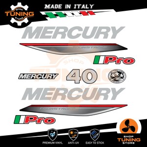 Kit Adesivi compatibile Motore Marino Fuoribordo Mercury 40 cv Four Stroke PRO - FourStroke EFI 40 hp