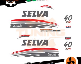Sticker Kit Compatible with Selva Dorado 40 HP EFI XSR 40 HP Outboard Marine Engine