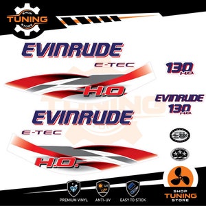 Kit Adesivi compatibile Motore Marino Fuoribordo EVINRUDE E-TEC 130 cv ho 130 hp