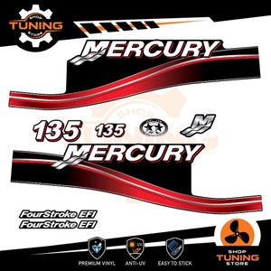 Kit Adesivi compatibile Motore Marino Fuoribordo Mercury 135 cv - FourStroke EFI 135 hp