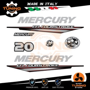 Kit Adesivi compatibile Motore Marino Fuoribordo Mercury 20 cv four stroke efi pro 20 hp