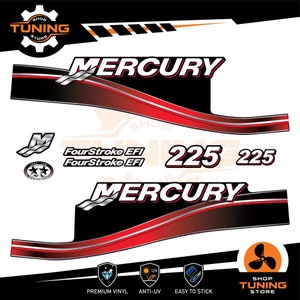 Kit Adesivi compatibile Motore Marino Fuoribordo Mercury 225 cv - FourStroke EFI 225 hp