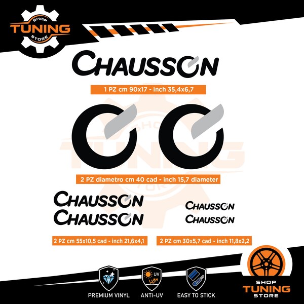 CHAUSSON Large Caravan Sticker Decal – Set Of 4, Choose From 19 Colors, UK Made