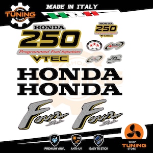 Kit Adesivi compatibile Motore Marino Fuoribordo HONDA 250 cv fourstroke verde - oro - blu - HONDA 250 cv V-TEC 250 hp