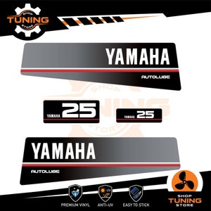 Kit Adesivi compatibile Motore Marino Fuoribordo Yamaha 25 cv Yamaha 30 cv - Autolube Top 700 Top 500 25 hp 30 hp