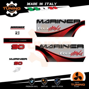 Kit Adesivi compatibile Motore Marino Fuoribordo Mariner 90 cv  FourStroke 90 hp