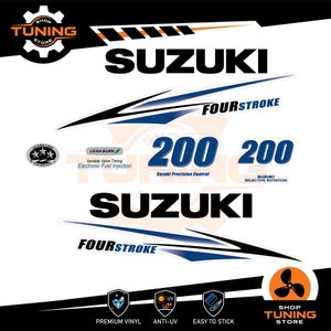 Stickerset Compatibel Suzuki 200 pk Buitenboordmotor - Viertakt Elektronische Brandstofinjectie Suzuki precisieregeling 200 pk