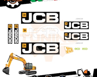 Stickerset compatibel met JCB graafmachine js145w js160w js175w js200w js205 js205lc js305lc js330lc js370lc js500lc