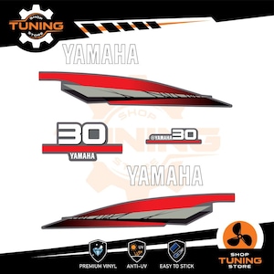 Kit Adesivi compatibile Motore Marino Fuoribordo Yamaha 30 cv - Due Tempi a carburatori 30 hp