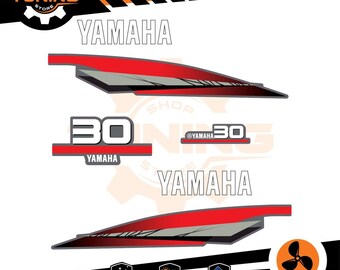 ヤマハ 30 馬力船外機マリンエンジンと互換性のあるステッカーキット - 30 馬力キャブレター付き 2 ストローク