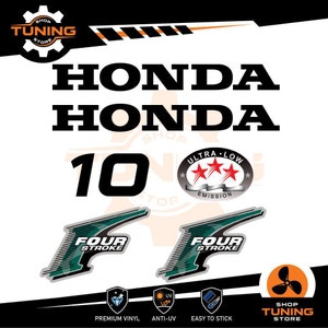 Kit Adesivi compatibile Motore Marino Fuoribordo HONDA 10 cv fourstroke verde - oro - blu 10 hp