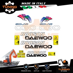 Kit Adesivi compatibile Doosan Daewoo escavatore solar 010 015 030 035