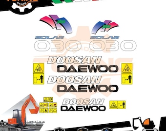 Sticker Kit Compatible Doosan Daewoo Excavator Solar 010 015 030 035