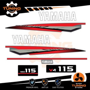 Kit Adesivi compatibile Motore Marino Fuoribordo Yamaha 115 cv V4 115 hp v4