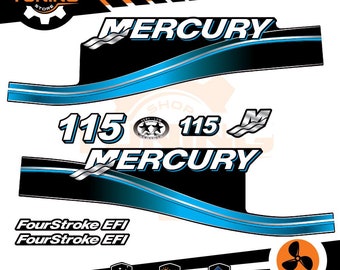 Sticker Kit Compatible with Mercury 115 HP Outboard Marine Engine - FourStroke EFI 115 HP