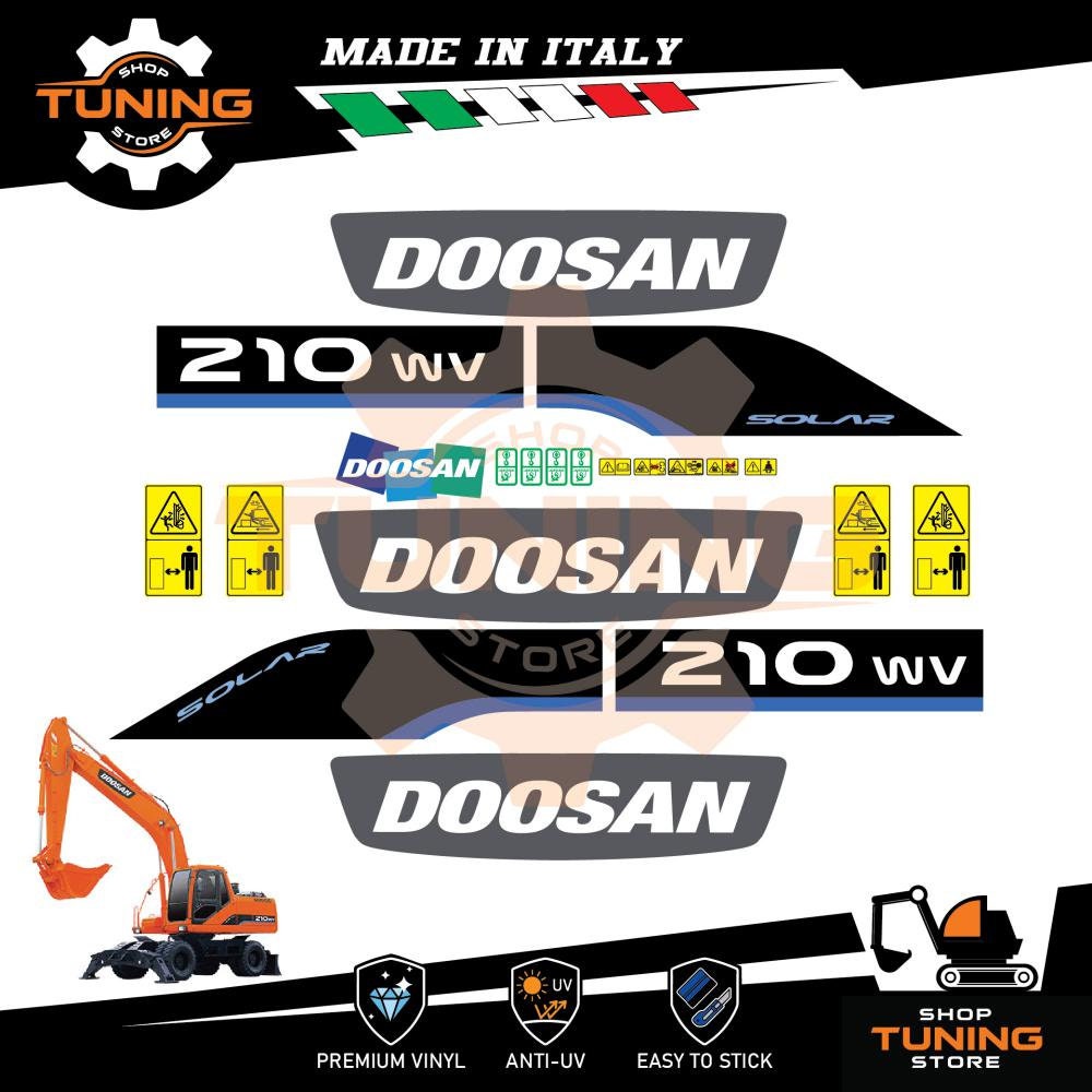 Sticker Kit Compatible Doosan Daewoo Excavator Solar 55v 75v 130w V ...
