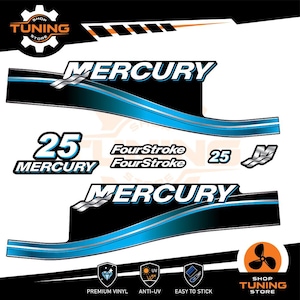Kit Adesivi compatibile Motore Marino Fuoribordo Mercury 25 cv - FourStroke EFI 25 hp