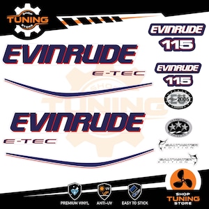 Sticker Kit Compatible with EVINRUDE E-TEC 115 HP Outboard Marine Engine