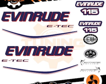 EVINRUDE E-TEC 115 hp 115 hp 船外機マリンエンジンと互換性のあるステッカーキット