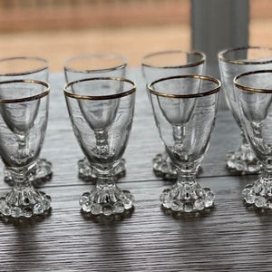 Berwick-Boopie Juice Tumblers ~ Clear Crystal & Gold Trim by ANCHOR HOCKING